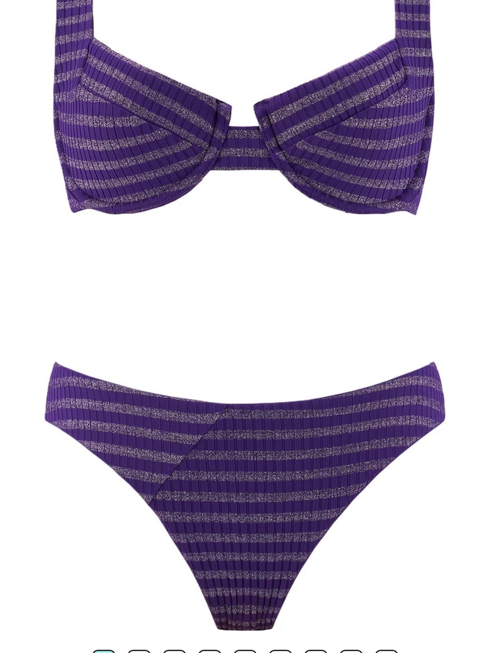 NWT- Vetchy Purple Striped Women’s Bikini Set XLDD Top & XL regular bottom